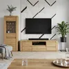 Highboard Eiche 60 cm Massivholz-Front Vitrine mit Glastür Produktbild-Vorschau 9