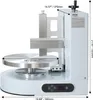 A white cake decorating machine with dimensions labeled. Náhľad obrázku produktu