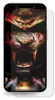 A smartphone screen protector with a graphic of a samurai helmet and a bloody tiger face. Produktbild-Vorschau