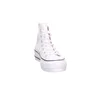 A white high-top sneaker with a platform sole is shown against a white background. Produktbild-Vorschau