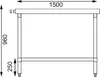 Vogue Arbeitstisch 900x1500x600mm mit Grundboden aus Produktbild-Vorschau 12
