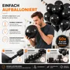 50x balóny balóny balón vzduch, hélium čierna svadobná Náhľad obrázku produktu 7