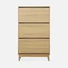 Scarpiera scandinava in legno, 3 ante, Marrone naturale Anteprima dell’immagine prodotto 2
