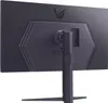 The back of a dark gray computer monitor on a white background. Produktbild-Vorschau