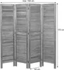 A four-panel wooden room divider with slatted panels. Produktbild-Vorschau
