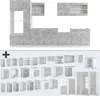 Küchenzeile Vicco R-Line Beton/Weiß 350 cm mit Hochschrank, Produktbild-Vorschau 7