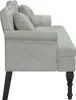 Panca con cuscino in velluto grigio chiaro 120,5x65x75 cm Anteprima dell’immagine prodotto 4