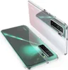 Two transparent phone cases are shown, one in the foreground and one in the background, with a gradient color effect. Produktbild-Vorschau