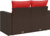 vidaXL Gartensofa mit Kissen 2-Sitzer Braun Poly Rattan Produktbild-Vorschau 6