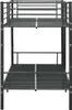 A front view of a black metal bunk bed. Náhľad obrázku produktu