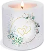 Kerze rund Eucalyptus Hearts white - Herzen um Eukalyptus Produktbild-Vorschau 1