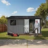 HOMAVO Gerätehaus Metall mit Pultdach, Gartenhaus Metall Produktbild-Vorschau 2