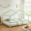 A child's bed with a house-like frame in a room. Produktbild-Vorschau
