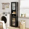 COSTWAY Badezimmerschrank, Hochschrank mit 2 transparenten Produktbild-Vorschau 7