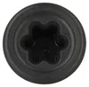 A close-up, top-down view of a black star-shaped coupling cap. Produktbild-Vorschau