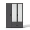 Kleiderschrank LUNA 125 cm Anthrazit 3-türig mit Spiegel Produktbild-Vorschau 7