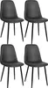 Four black dining chairs are arranged in two rows of two against a white background. Produktbild-Vorschau
