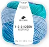 A ball of yarn with a gradient color transition from light blue to teal and darker blue. Produktbild-Vorschau