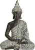 Buddha Figur betend sitzend,  24 cm in grau Silber Produktbild-Vorschau 3