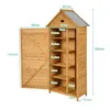 COSTWAY Armadio da giardino in legno, 70x35,5x160 cm Anteprima dell’immagine prodotto 3