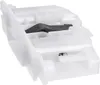 A close-up, isolated shot of a white plastic appliance part with a black rubber component. Voir les images du produit
