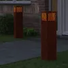 vidaXL Solar LED Weg Licht 2 pcs Bronze Wetterfeststahl Produktbild-Vorschau 3