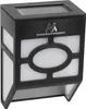 A black solar-powered outdoor light with a decorative oval design on the front panel. Anteprima dell’immagine prodotto
