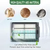 A diagram showing a vacuum cleaner filter and examples of what it filters. Podgląd zdjęcia produktu