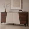 Zijtafel HWC-Q83, dressoir met deuren met 3D-structuur, Productafbeelding-voorbeeld 1