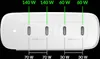 A white power strip with multiple USB-C ports, with labels indicating wattage. Voir les images du produit
