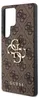 A close-up, side view of a brown phone case with a repeating Guess logo pattern and a prominent gold Guess logo in the center. Produktbild-Vorschau