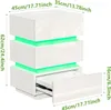 Nachttisch 2er Set Nachttisch mit Steckdose,LED Weiß Produktbild-Vorschau 5