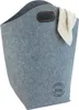 A grey felt laundry basket with a beige towel draped over the side. Produktbild-Vorschau