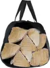 A black fabric bag filled with cut logs of wood. Produktbild-Vorschau