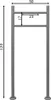 A diagram of a metal stand for a mailbox with dimensions indicated. Produktbild-Vorschau