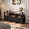 Mueble de TV INONEFT con 3 cajones de tela y luces LED, Vista previa de la imagen del producto 6