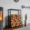 CLP Kaminholzständer Keri V2 schwarz 25x80x125 cm Produktbild-Vorschau 3