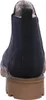 A rear view of a blue Chelsea boot with a brown sole. Produktbild-Vorschau