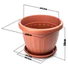 BigDean H-MED 50cm Blumentopf mit Untersetzer rund Produktbild-Vorschau 3