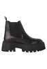 A studio shot of a single black Chelsea boot with a thick sole. Produktbild-Vorschau
