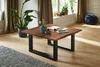 Couchtisch Baumkante massiv Akazie nussbaum 90 x 90 schwarz Produktbild-Vorschau 2