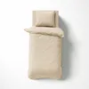 Satin Bettwäsche 160x200 Glatt mit Premium Streifen Beige Produktbild-Vorschau 14
