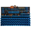 A wall-mounted tool organizer with multiple bins and shelves filled with various tools. Náhled obrázku produktu