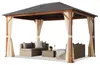 TOOLPORT Tonnelle de jardin 3x4 m aspect bois, toit en Voir les images du produit 1