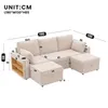 Merax Modulares U-L Sofa, 5-Sitzer Ecksofa mit 2 Produktbild-Vorschau 5