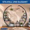 A modern, circular metal shelf unit displaying various decorative items and plants against a light pink wall. Anteprima dell’immagine prodotto