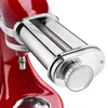 Close-up of a red KitchenAid stand mixer with a silver pasta roller attachment. Anteprima dell’immagine prodotto