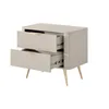 Nachttisch Lante, beige, 63,2 x 55,3 x 38 cm, geriffelte Produktbild-Vorschau 4