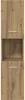 A tall, narrow cabinet with two doors and an open shelf in the middle, made of wood-look material. Anteprima dell’immagine prodotto