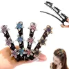 4 Kristall Blume Haarspange, Kolibri Haarspange, Strass Produktbild-Vorschau 2